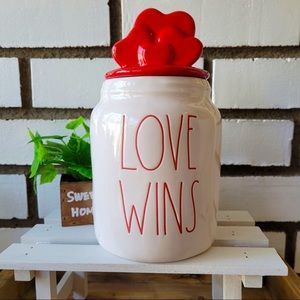 Rae dunn LOVE WINS canister
